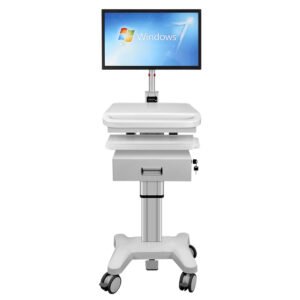 CRF Height-Adjustable Medical-Office Cart with Integrated CPU & Drawer (Model CA18Z160)