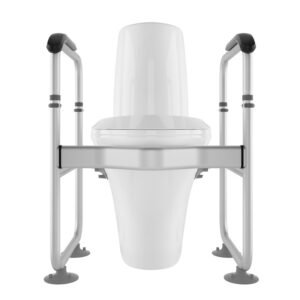 Medical-Grade Toilet Support System - 150KG Load Clamp-On Handrail for Accessible Bathrooms & Senior Care