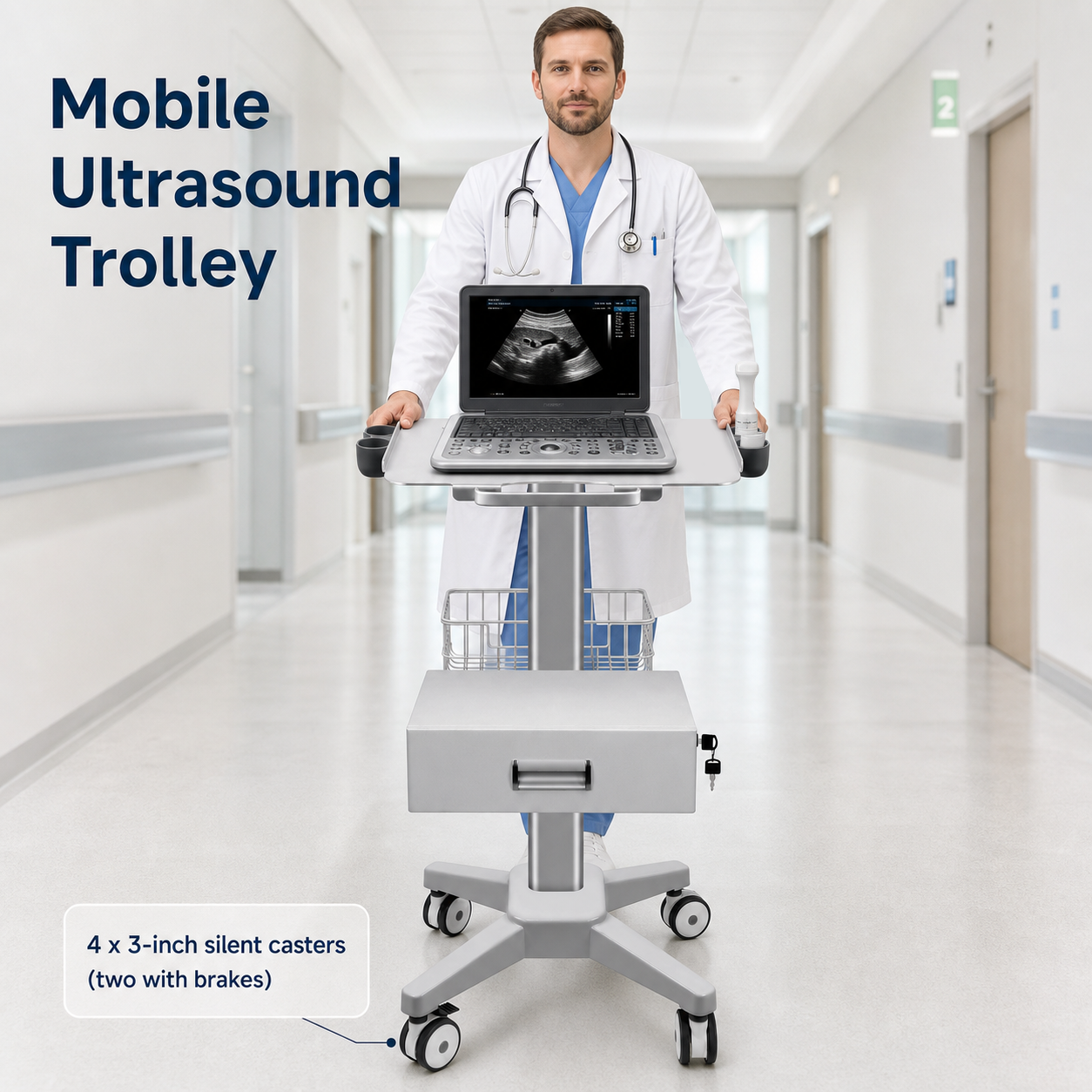 CRF CA13Z157 aluminum alloy medical cart product image 6