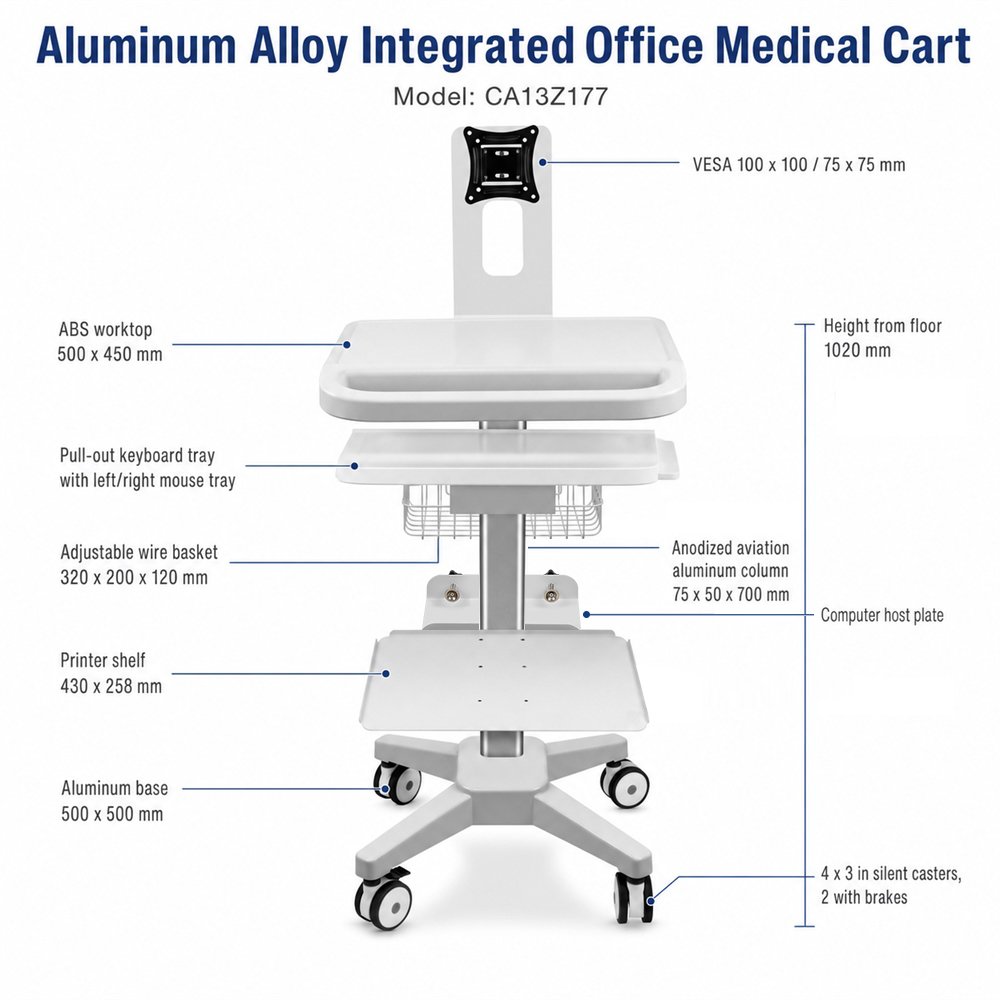 CRF CA13Z177 aluminum alloy medical cart product image 1