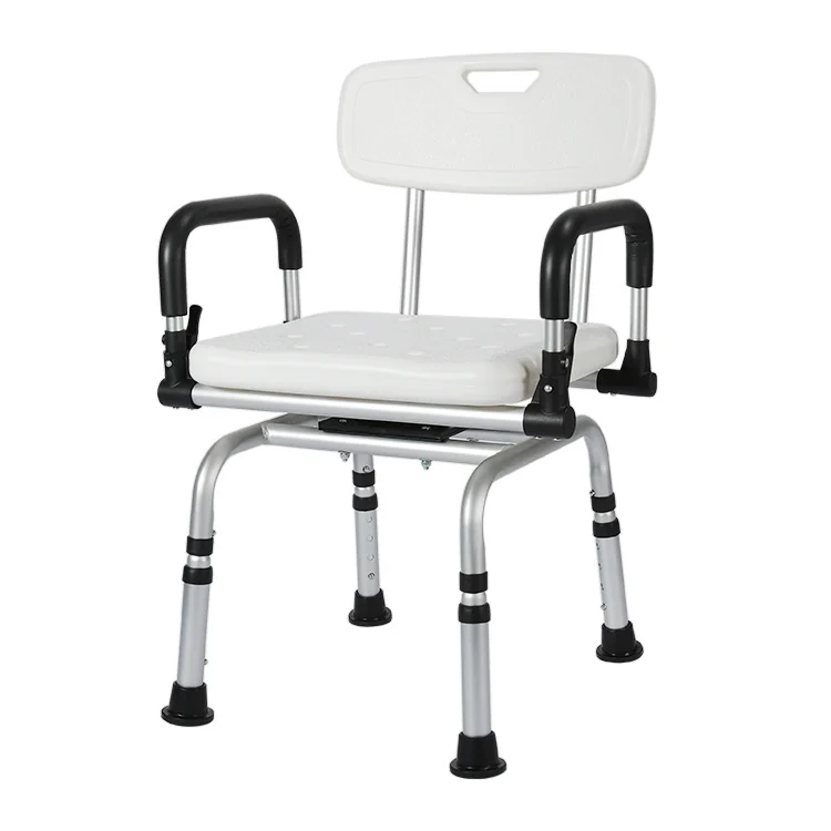 CRF CY0043-2 folding aluminum shower chair with backrest and armrests