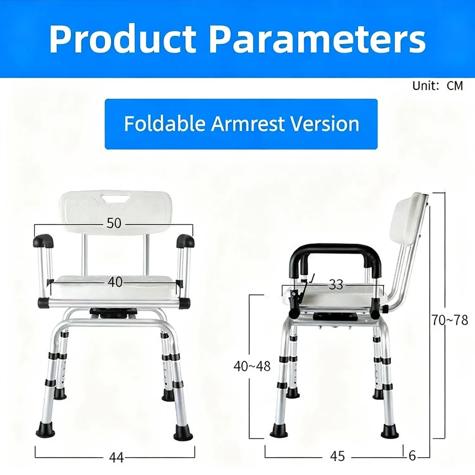 CY0043-2 folding shower chair supplier dimension diagram