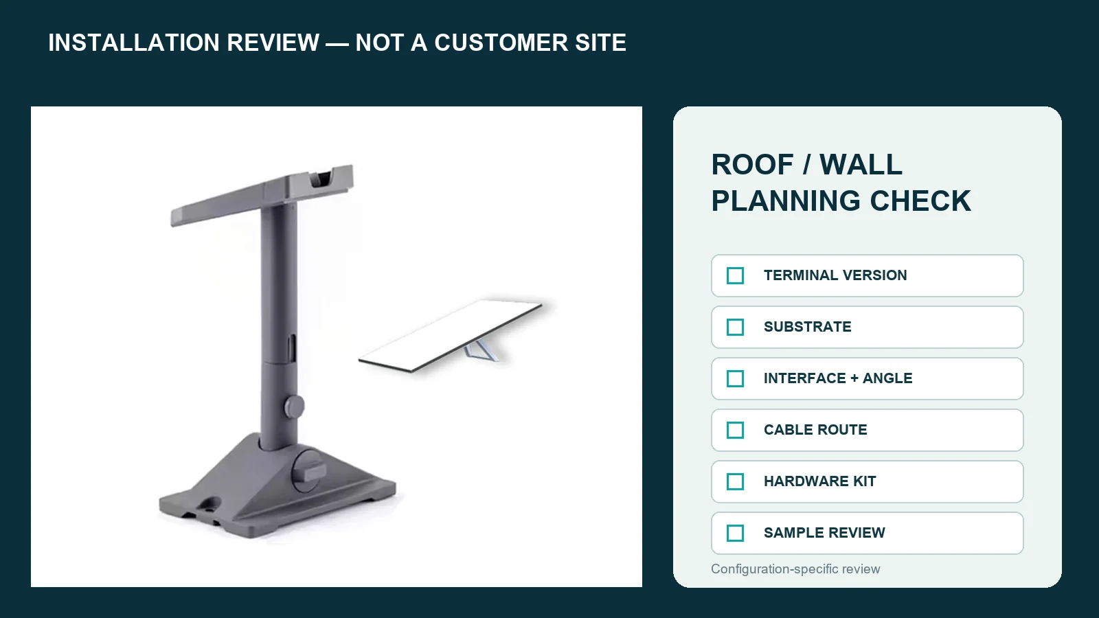 CRF Starlink Gen 3 mount shown in a reference-based roof and wall installation review.