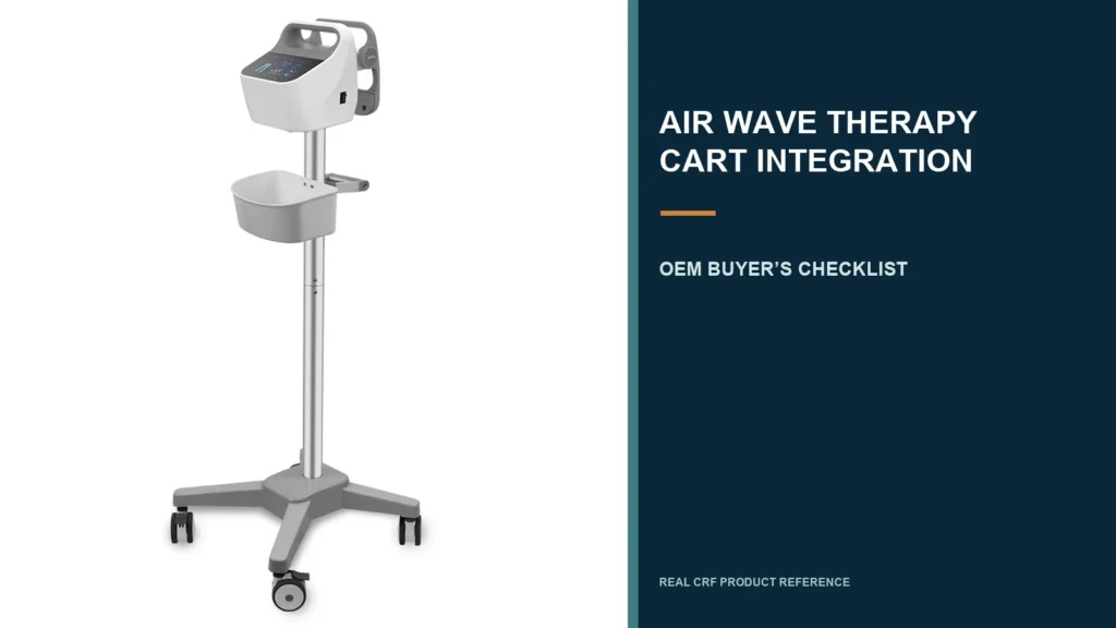 CRF air wave therapy cart in an OEM integration checklist layout.