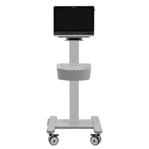 CRF CA03Z006 patient monitor cart with storage container, illustrated equipment configuration