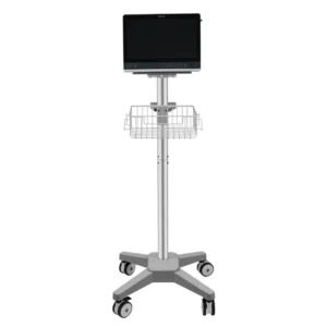 CRF CA13Z016 four-caster patient monitor cart with wire basket, illustrated configuration on white background