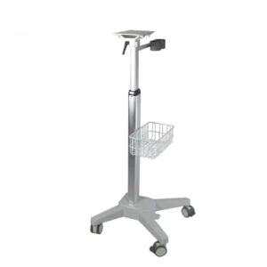 CRF CA13Z110 adjustable equipment cart with side holder and wire basket, illustrated configuration on white background