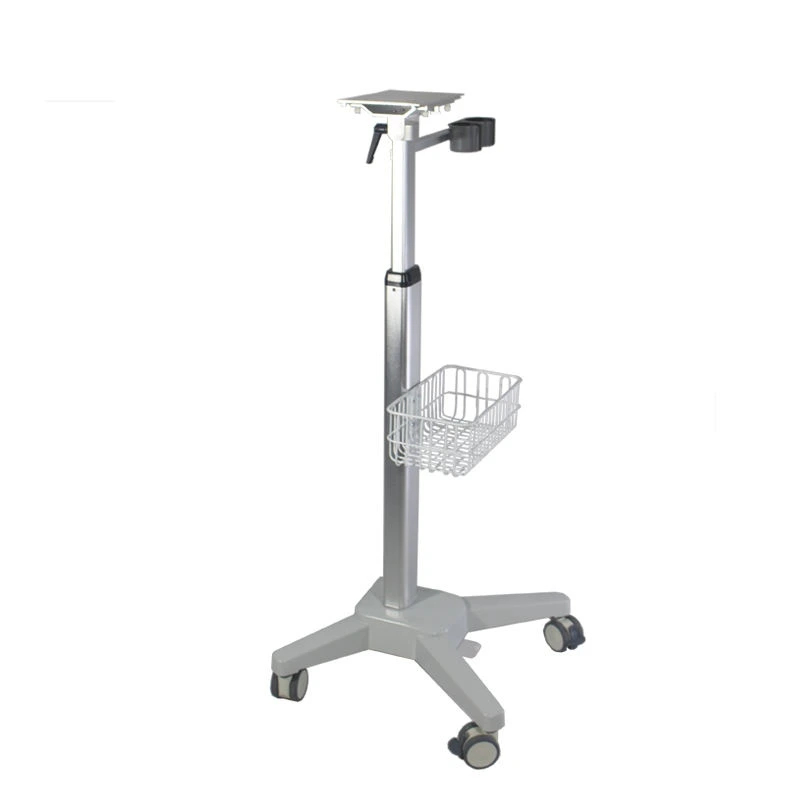 CRF CA13Z110 adjustable equipment cart with side holder and wire basket, illustrated configuration on white background
