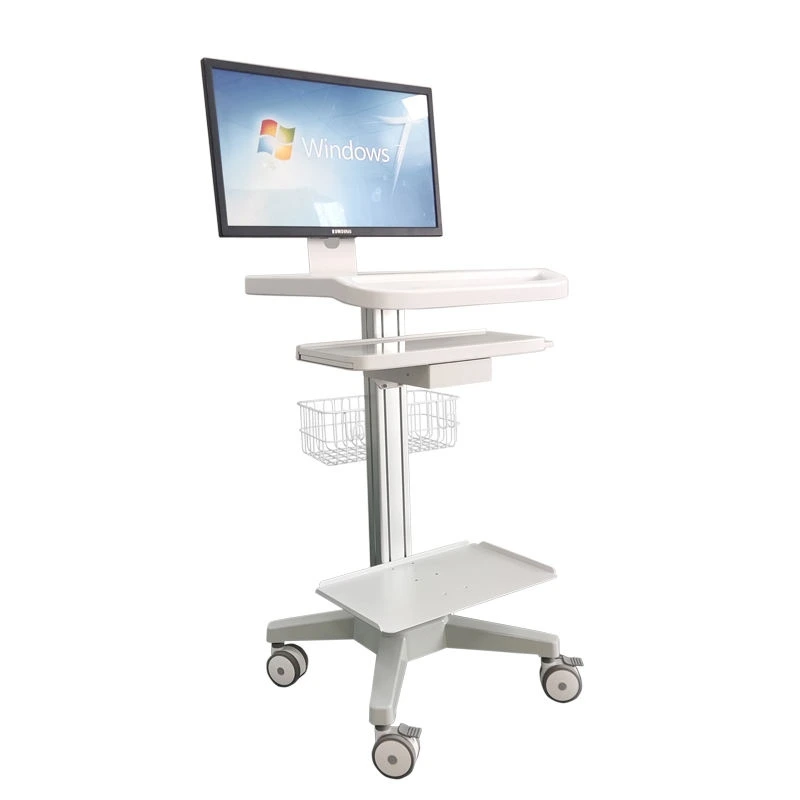 CRF CA13Z132 computer equipment cart with keyboard tray and lower shelf, illustrated equipment configuration