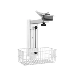 CRF CA14Z002 wall mounted monitor support with wire basket, illustrated equipment configuration