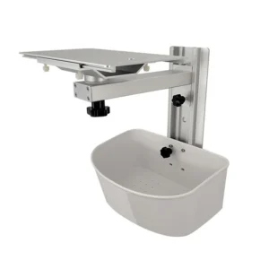 CRF CA14Z003 wall mounted equipment tray with storage container, illustrated equipment configuration
