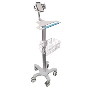 CRF CA15Z008 tablet medical cart with platform and wire basket, complete trolley on white background