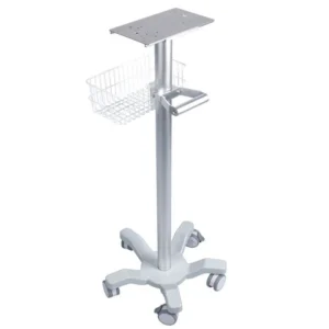 CRF CA15Z148 patient monitor trolley with mounting plate and wire basket, illustrated equipment configuration