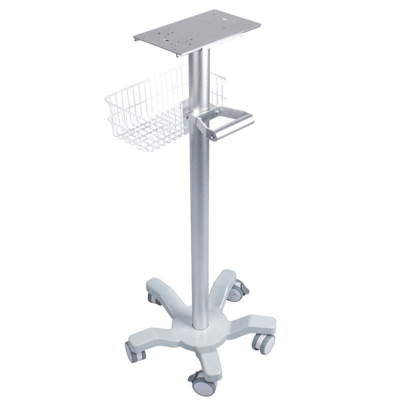 CRF CA15Z148 patient monitor trolley with mounting plate and wire basket, illustrated equipment configuration