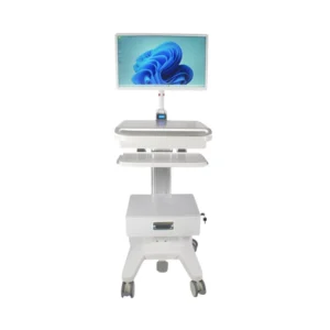 CRF CA18Z108 medical computer cart with keyboard tray and lower drawer, illustrated configuration on white background