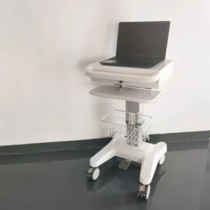CRF CA18Z113 laptop equipment cart with keyboard tray, illustrated equipment configuration