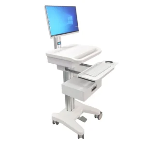 CRF CA18Z119 medical computer cart with keyboard tray and drawer, illustrated configuration on white background