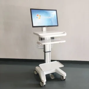 CRF CA18Z136 computer cart with keyboard tray and lower shelf, illustrated equipment configuration
