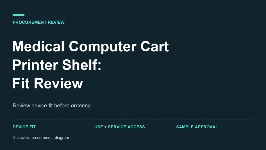 Medical computer cart printer shelf fit review cover with procurement questions.